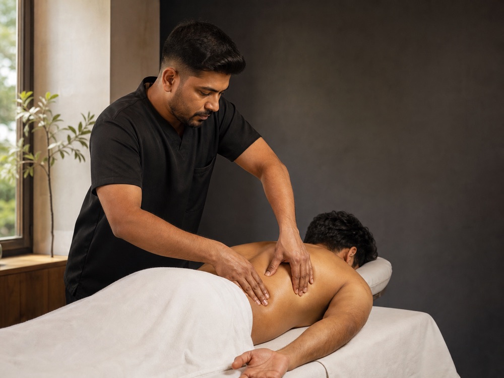 Myofascial therapy around the shoulder and upper back